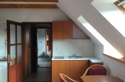 3-Bett Studio mit Klima im Dachgeschoss, Küchenecke