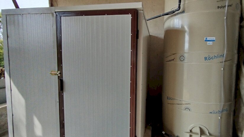 A kút felújításánál beépítették a szükséges tisztító-berendezéseket