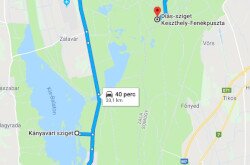 Diás-sziget, Kányavári-sziget, Kápolnapuszta távolság