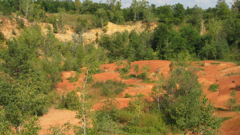 Enthaupteter Bauxit des Darvas-Sees Naturschutzgebiet