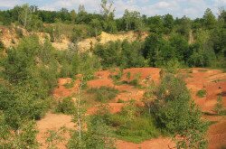 Enthaupteter Bauxit des Darvas-Sees Naturschutzgebiet