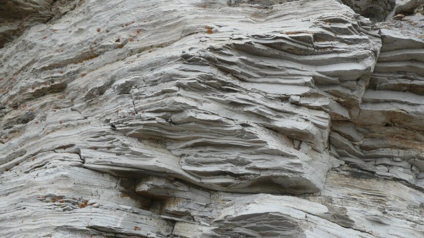 Gejzirit kőzet vékony rétegei a nyugati-gerincen