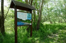 Information board about the gravel reef at Molnári