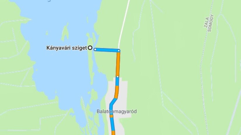 Kányavári-sziget, Kápolnapuszta távolság