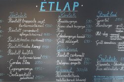 Kis-Balaton Látogatóközpont éttermének étlapja