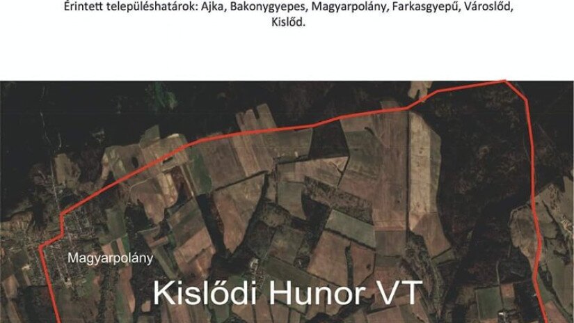 Kislődi Hunor Vadásztársaság kezelésébe tartozó vadászterületek térképe
