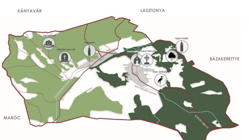 Lispeszentadorján tájértékeinek katasztere madártávlatból