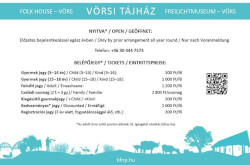 Nyitvatartás és jegyárak - Vörsi Tájház 2025