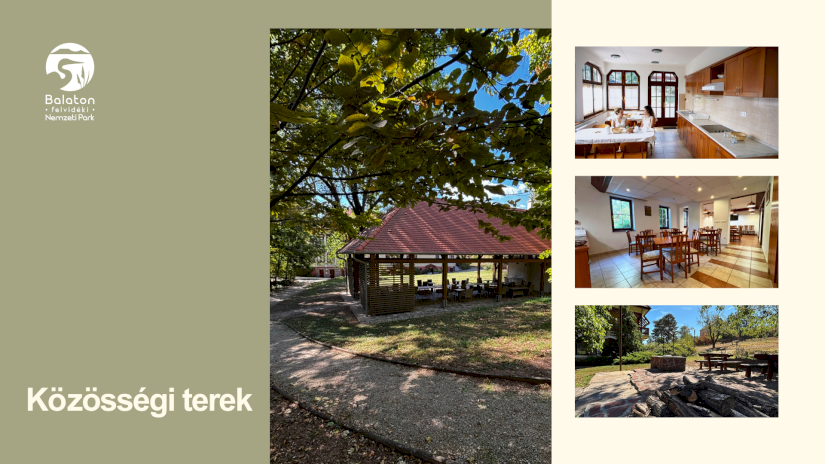 Park Villa - Közösségi terek (Pergola, étkezők, konyha, bográcsozó) / Csopak szálláshely