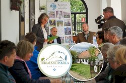 Sitku Erzsébet ÖKNO osztályvezető, Kötél Balázs polgármester (Tihany) és Bende Zsolt igazgató (BfNPI).