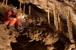 Stalagmit en in der Csodabogyós Höhle, Balatonederics