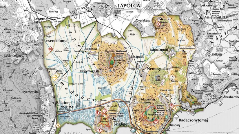 Tapolcai-medence térképe