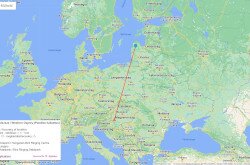 Térképen a halászsas repülési útvonala
