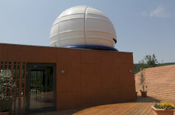 The terrace and the dome at the Pannon Observatory, Bakonybél
