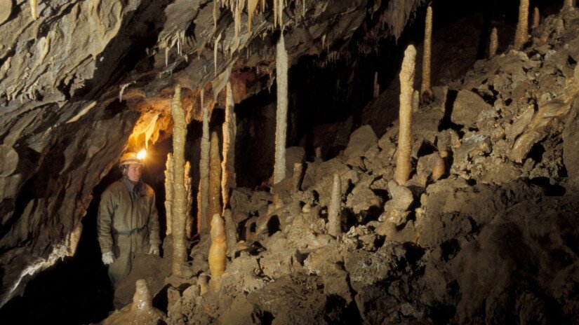 Tropfsteine in der Csodabogyós Höhle, Balatonederics