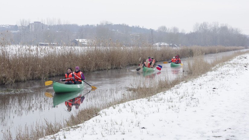 Wassertour durch den Abflusskanal in Hévíz